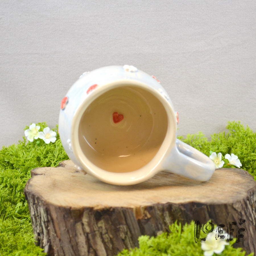 The 3D Loeff Mug Hearts & Flowers Blue