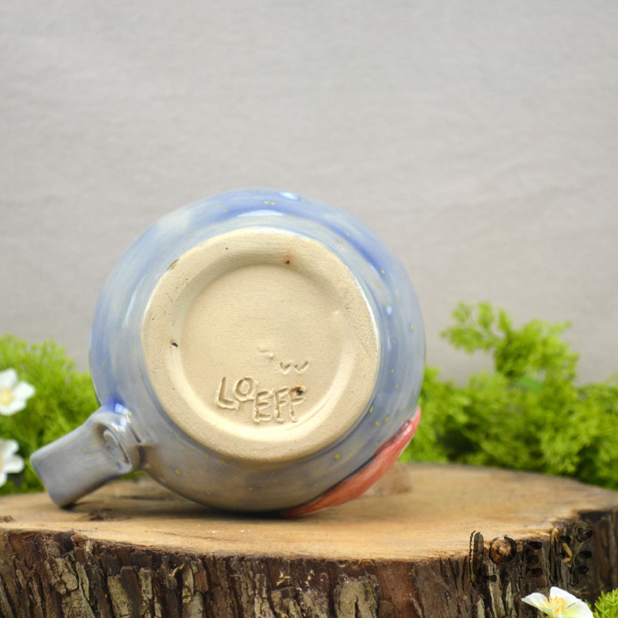 The 3D Loeff Mug Red Panda on Speckled Blue