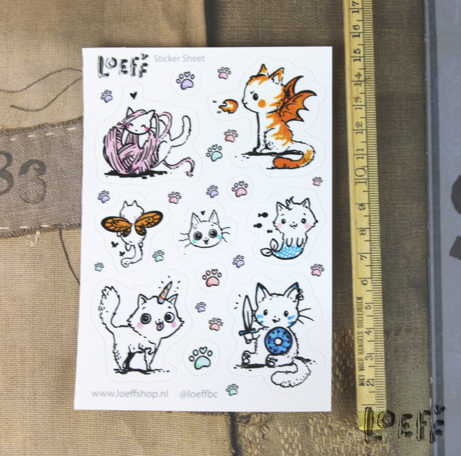 Stickervel A6 Fantasy Kitties