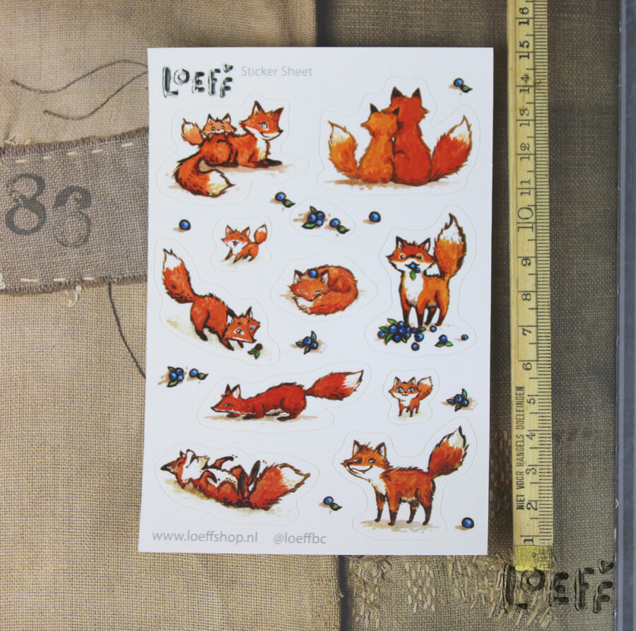 Sticker Sheet A6 Foxes