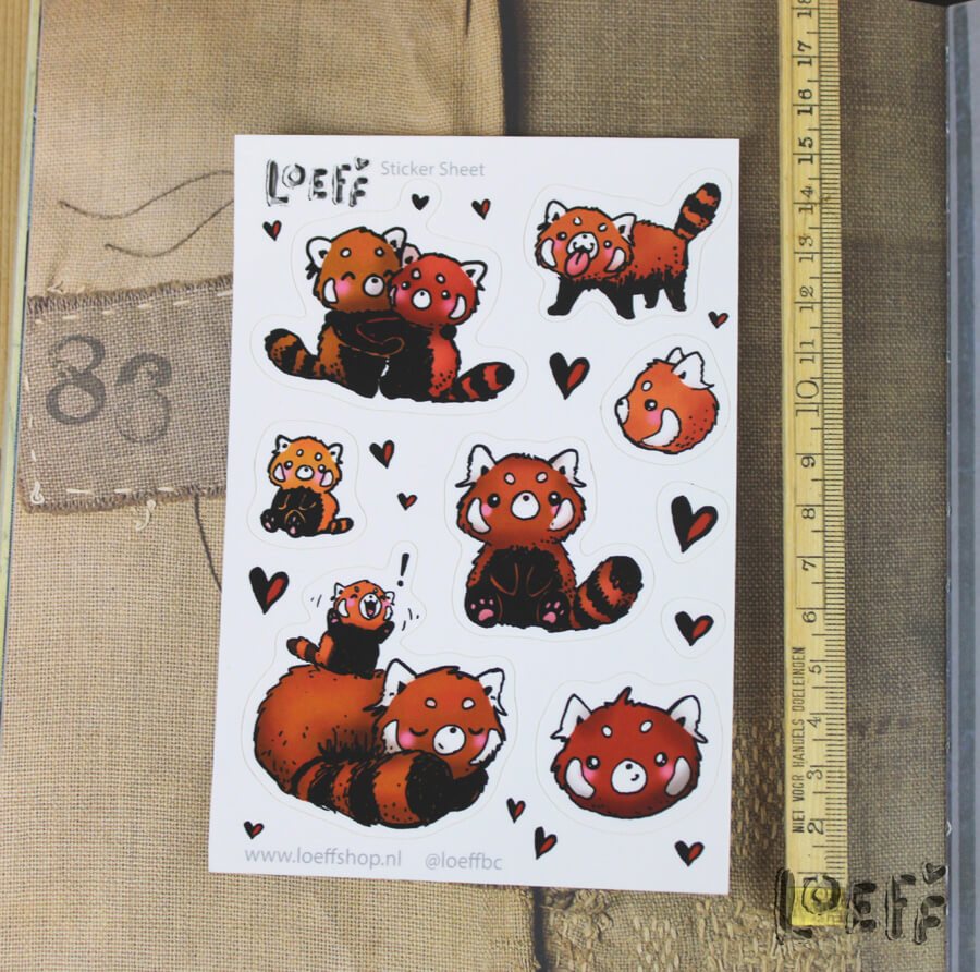 Sticker Sheet A6 Red Panda