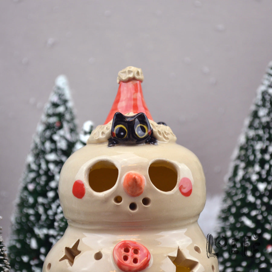 Snowpoppy Cat Under Hat