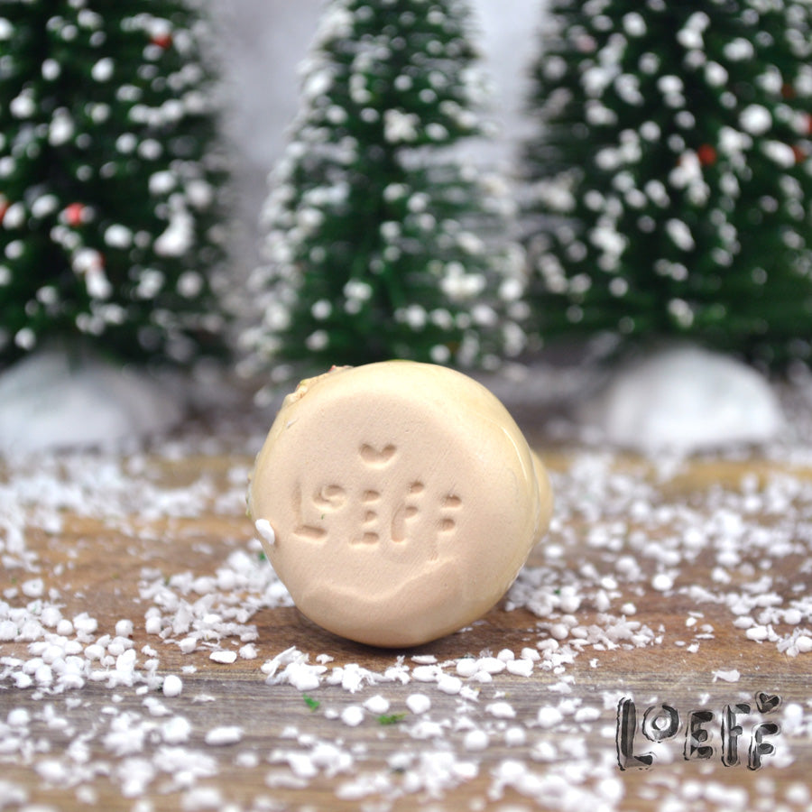 Christmas Tiny Snowpoppy Yellow-Green Button