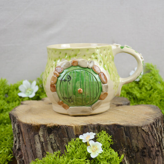 Meadow Mug Green Door + Tuxedo Cat