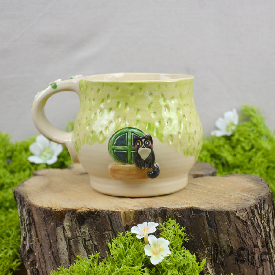 Meadow Mug Green Door + Tuxedo Cat