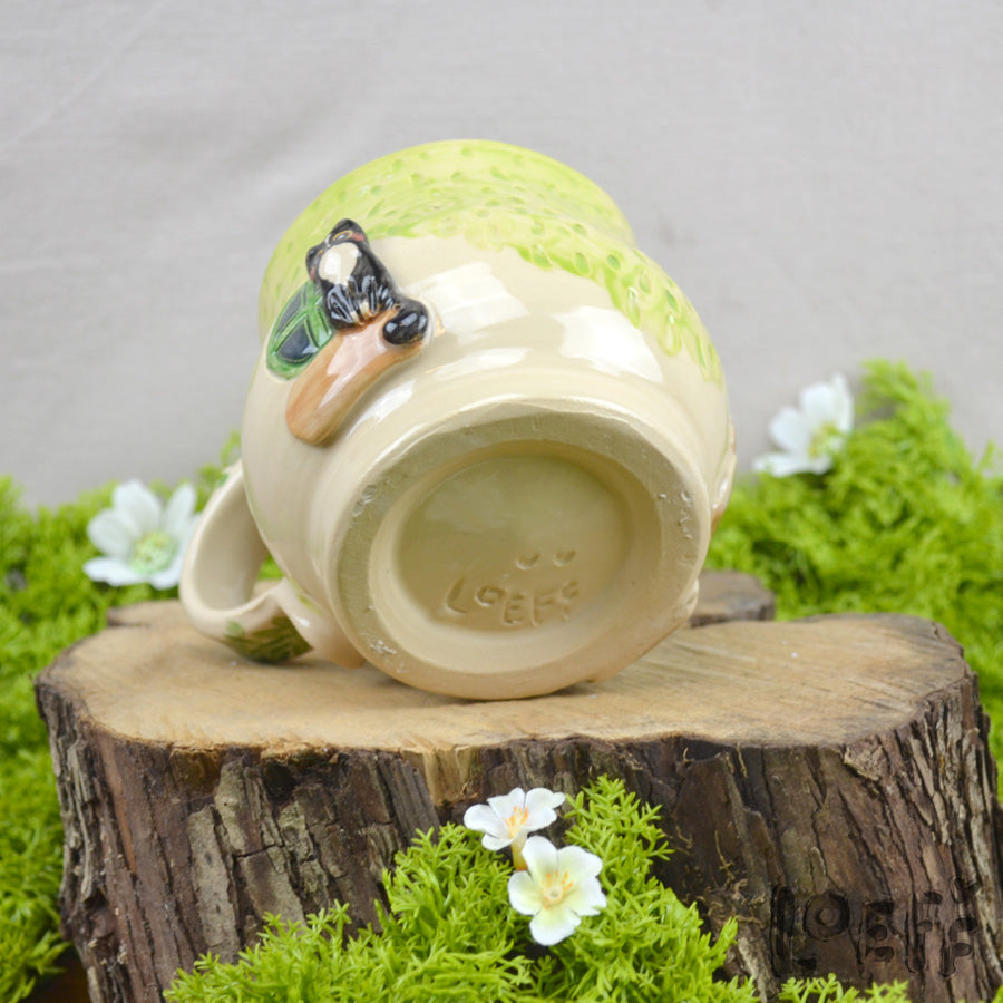 Meadow Mug Green Door + Tuxedo Cat