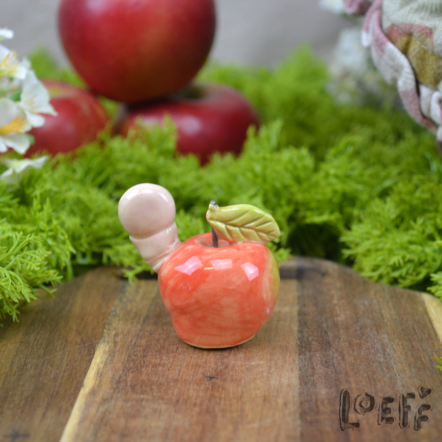 Tiny Apple with Worm