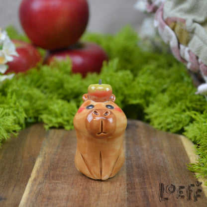 Tiny Capybara with Apple 3