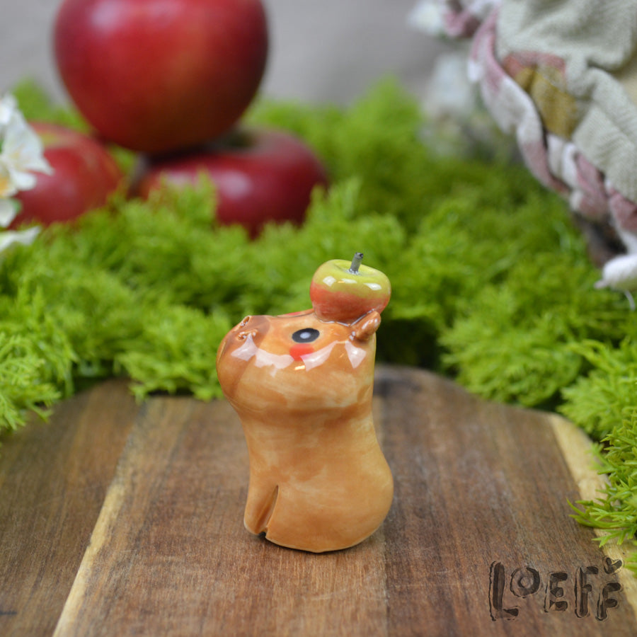 Tiny Capybara with Apple 3