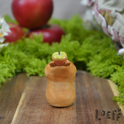 Tiny Capybara with Apple 3