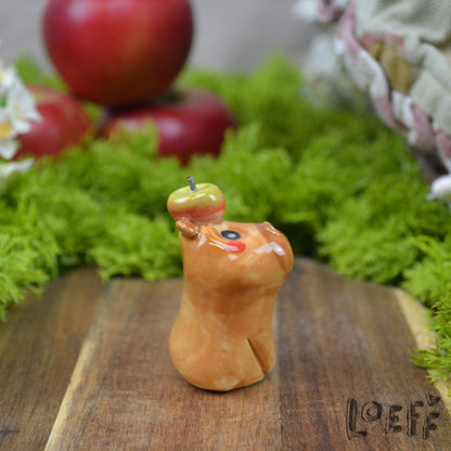 Tiny Capybara with Apple 3