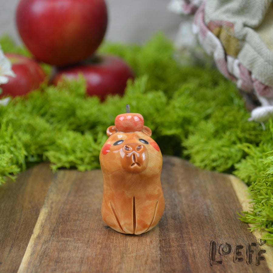 Tiny Capybara with Apple 2