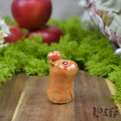 Tiny Capybara with Apple 2