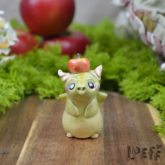 Tiny Green Dragon with Apple 2