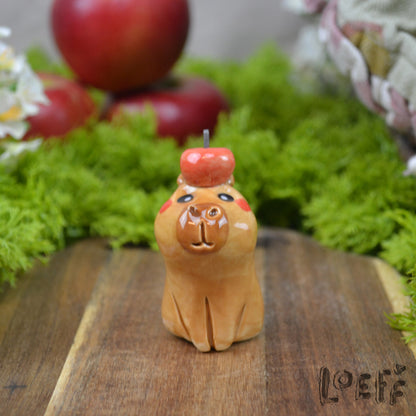 Tiny Capybara with Apple 1