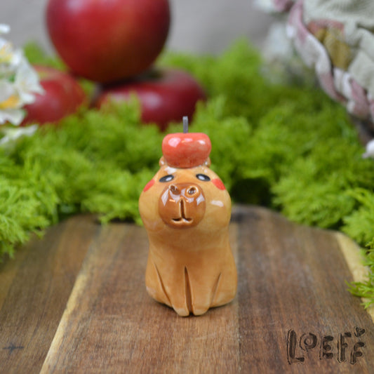 Tiny Capybara with Apple 1