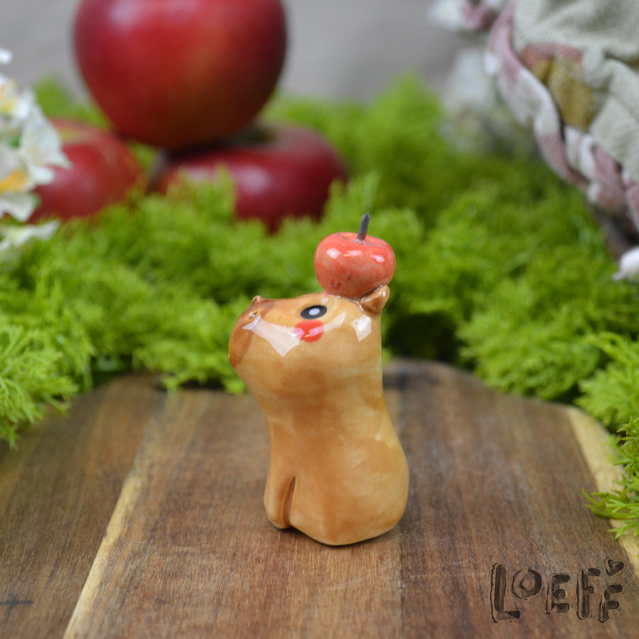 Tiny Capybara with Apple 1
