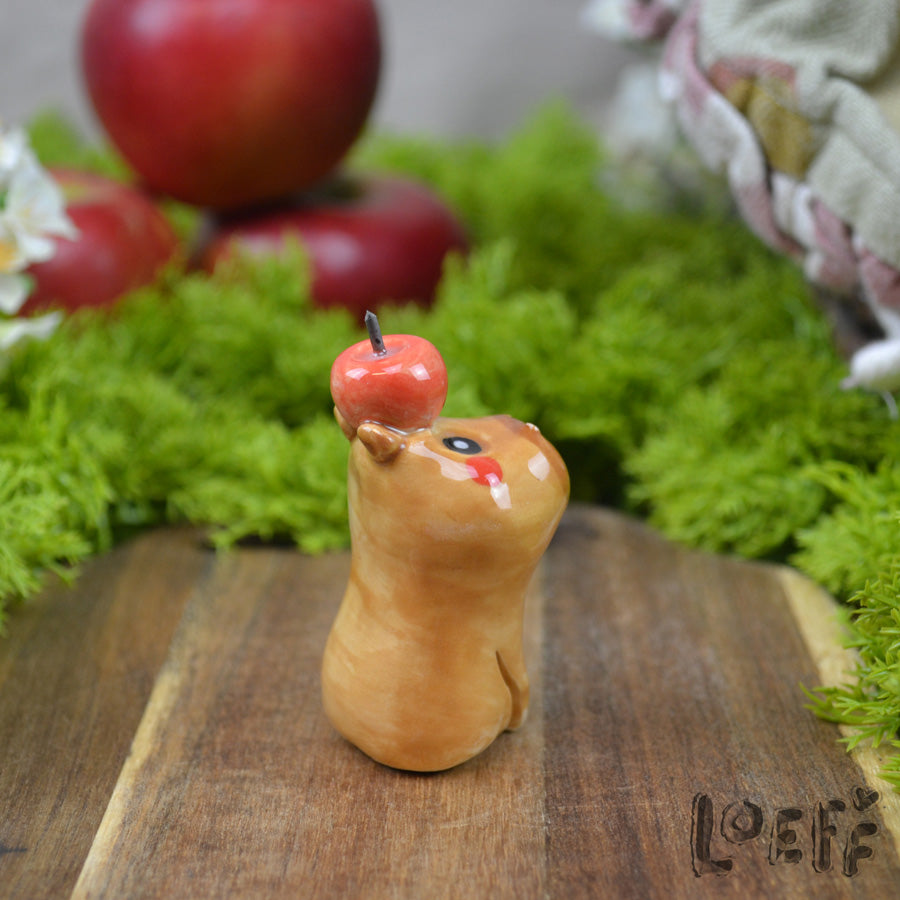 Tiny Capybara with Apple 1