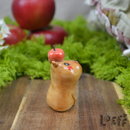 Tiny Capybara with Apple 1