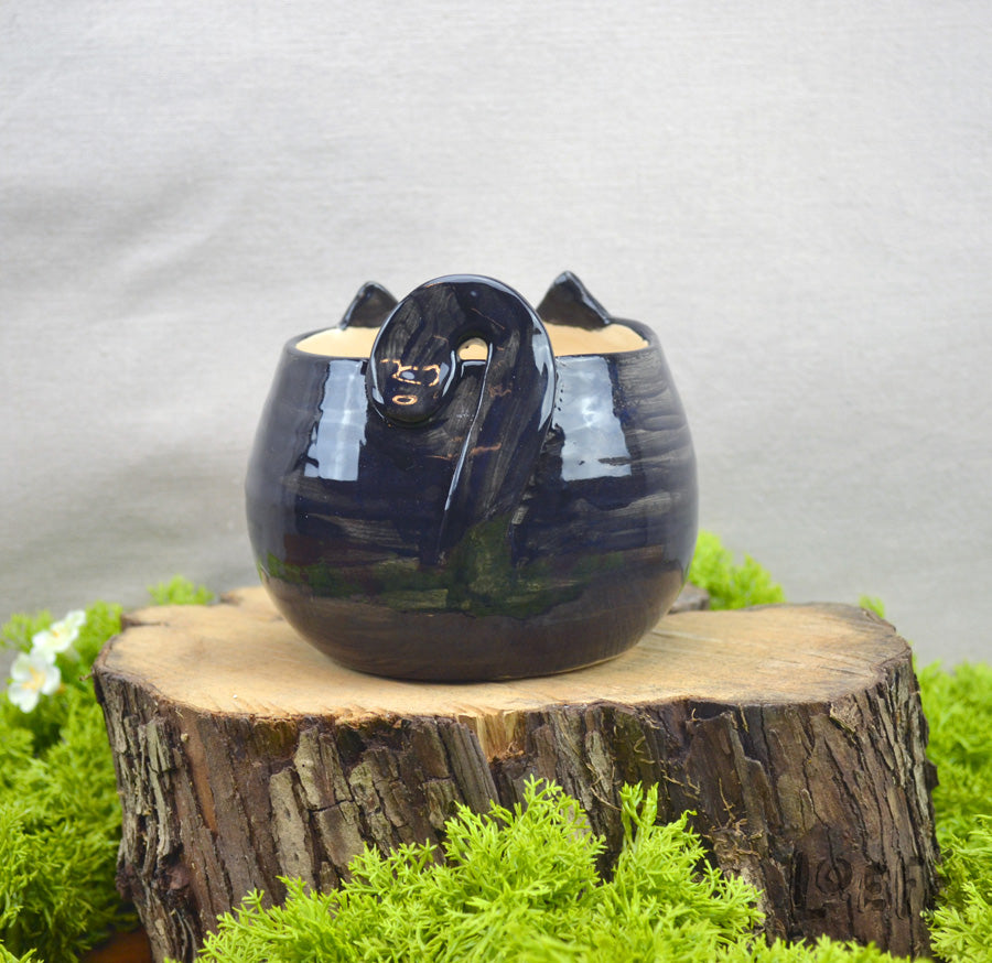 Planter Black Cat with Bow