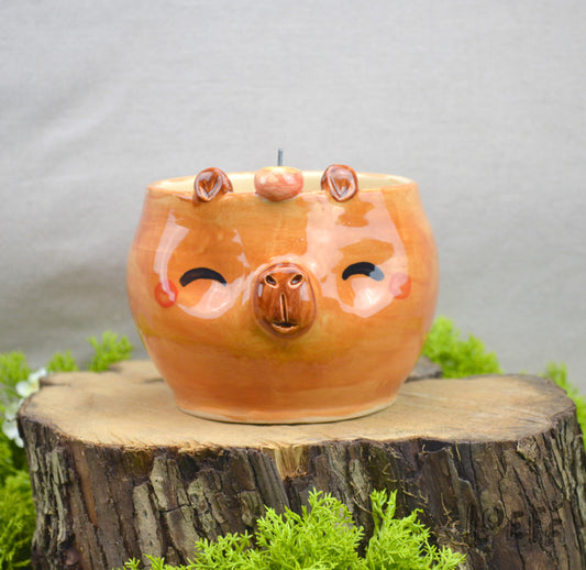 Planter Capybara with Apple