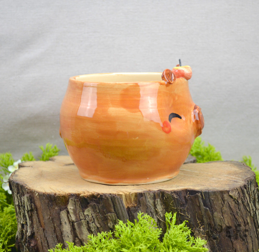 Planter Capybara with Apple