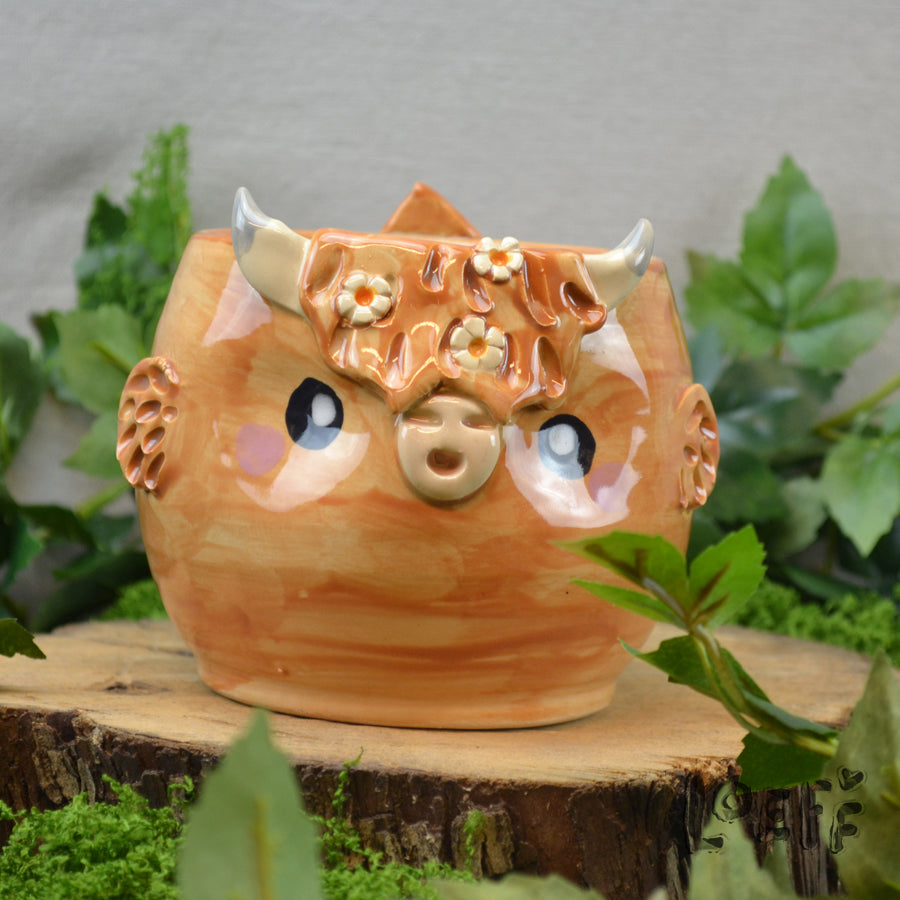 Planter Highland Cow 2