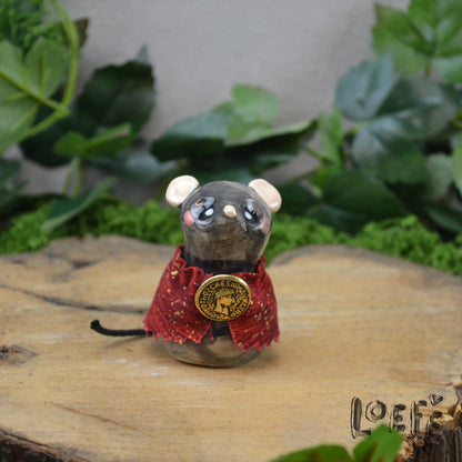 Tiny Mouse with Cape Dark Grey