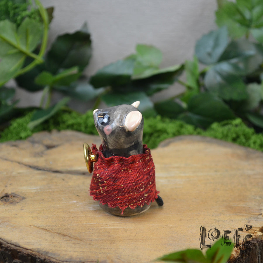 Tiny Mouse with Cape Dark Grey