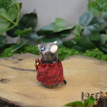 Tiny Mouse with Cape Dark Grey