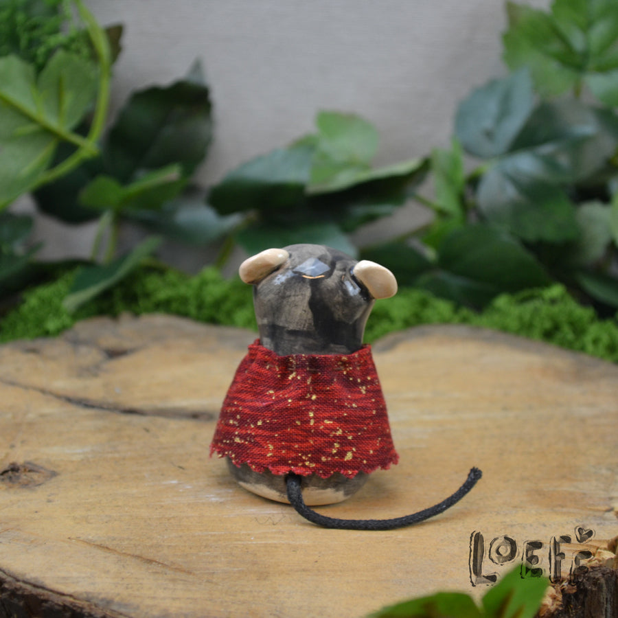 Tiny Mouse with Cape Dark Grey
