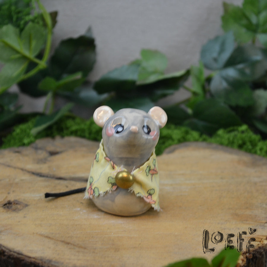 Tiny Mouse with Cape Light Grey