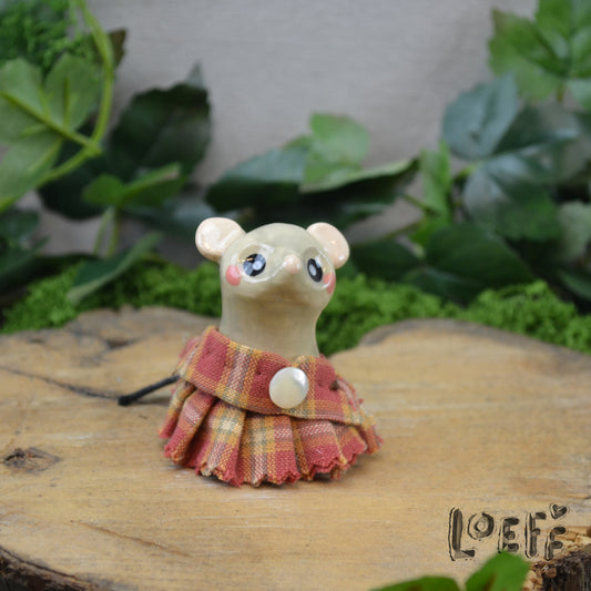 Tiny Mouse with Kilt Grey