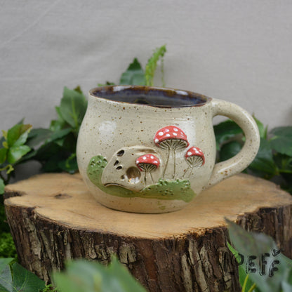 3D Loeff Mug Skull with Mushrooms 1