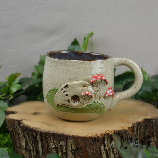 3D Loeff Mug Skull with Mushrooms 2