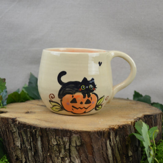 Loeff Mug Black Cat Pumpkin