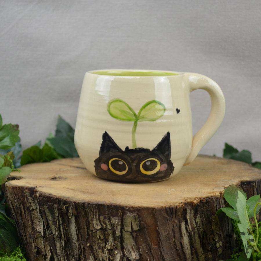 Loeff Mug Cat with Leaf