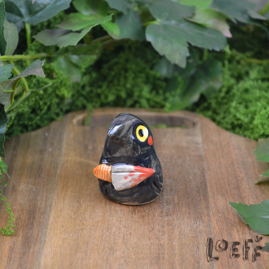 Tiny Crow with Knife 2
