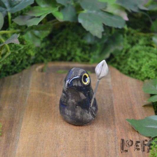 Tiny Crow with Spear