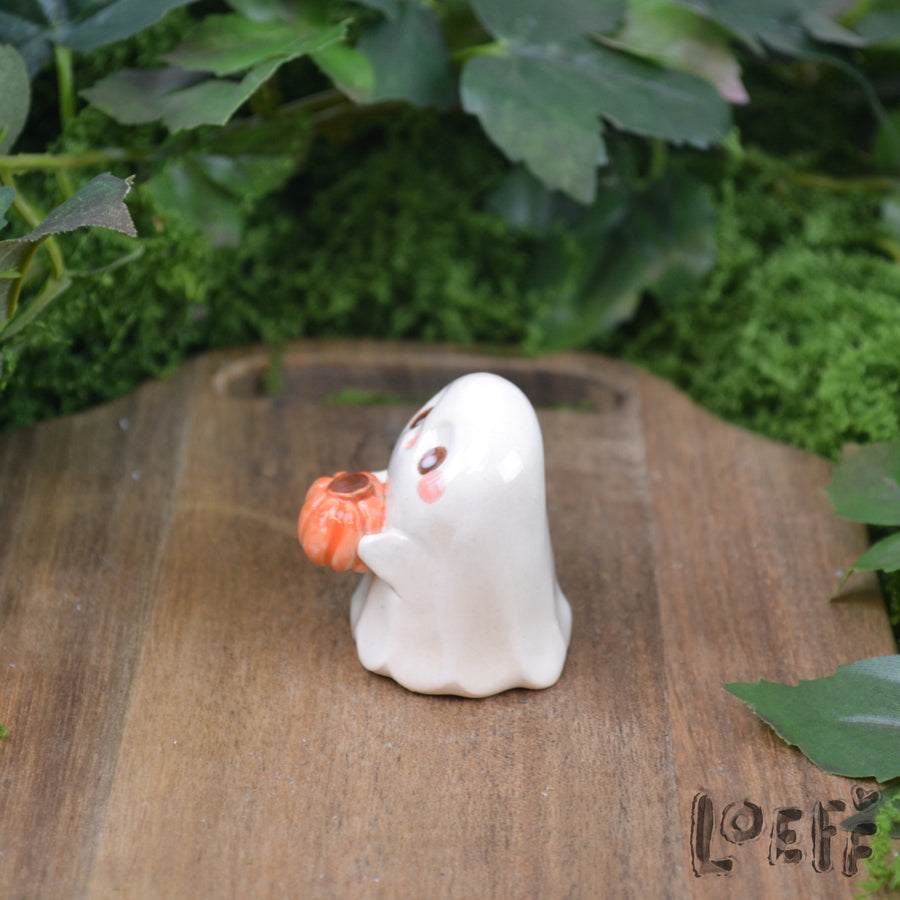 Tiny Ghost with Pumpkin