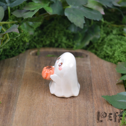 Tiny Ghost with Pumpkin