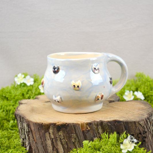 The 3D Loeff Mug Cats on Blue