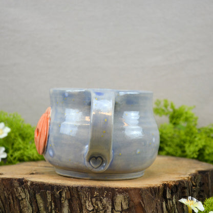 The 3D Loeff Mug Pumpkin on Speckled Blue