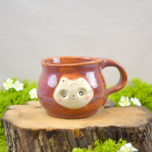 The 3D Loeff Mug Raccoon on Plum