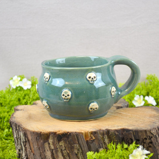 The 3D Loeff Mug Green Skulls