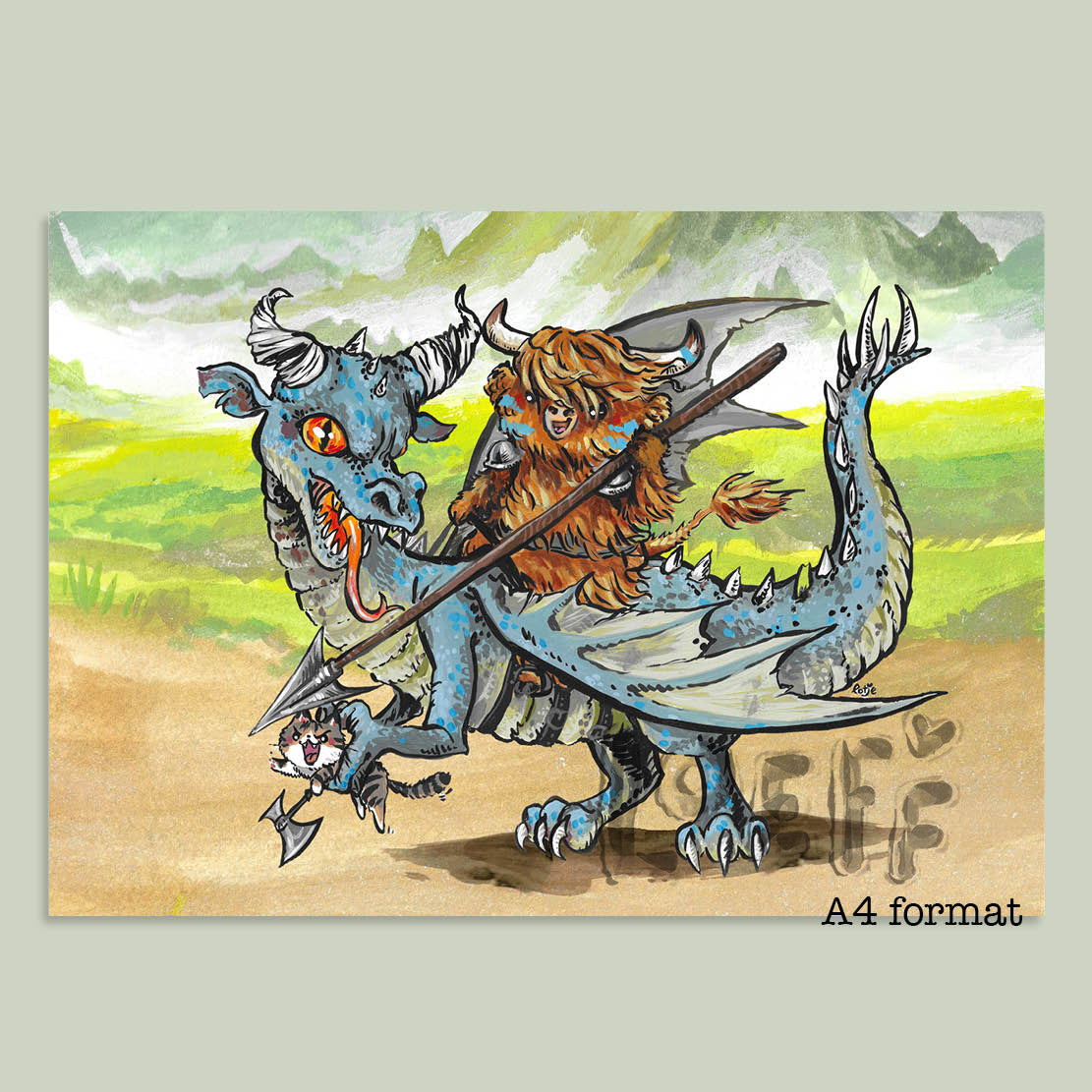 Warrior Dragon Card
