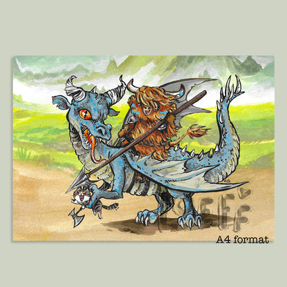 Warrior Dragon Card