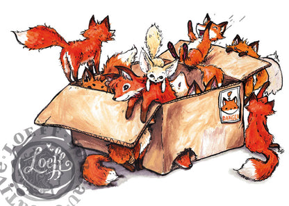 Box of Foxes Card