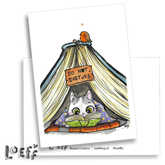 Cat Book Nook Card