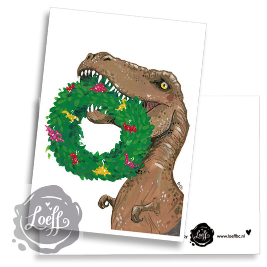 Dinosaur Wreath Card